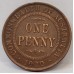 AUSTRALIA 1920 . ONE 1 PENNY . VARIETY . DOUBLE DOT . 6 PEARLS . PART DIAMOND